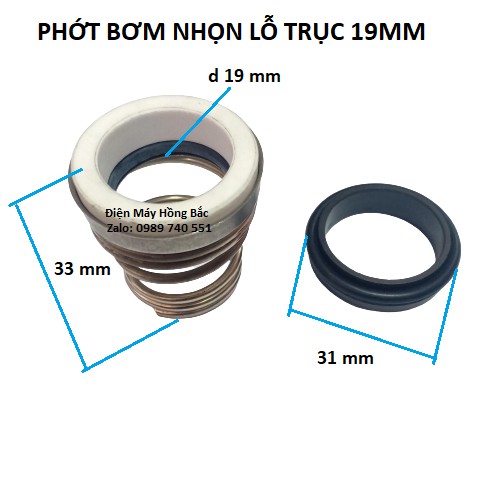 Phớt bơm nước lò xo nhọn trục 15mm đến 19mm