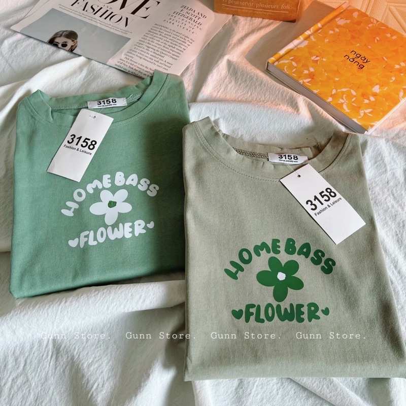 Áo Thun 3158 In Hình Hoa Form Rộng Unisex Chất Cotton Khô Loại 1, Thoáng Mát, Thấm Hút Mồ Hôi - GUNN