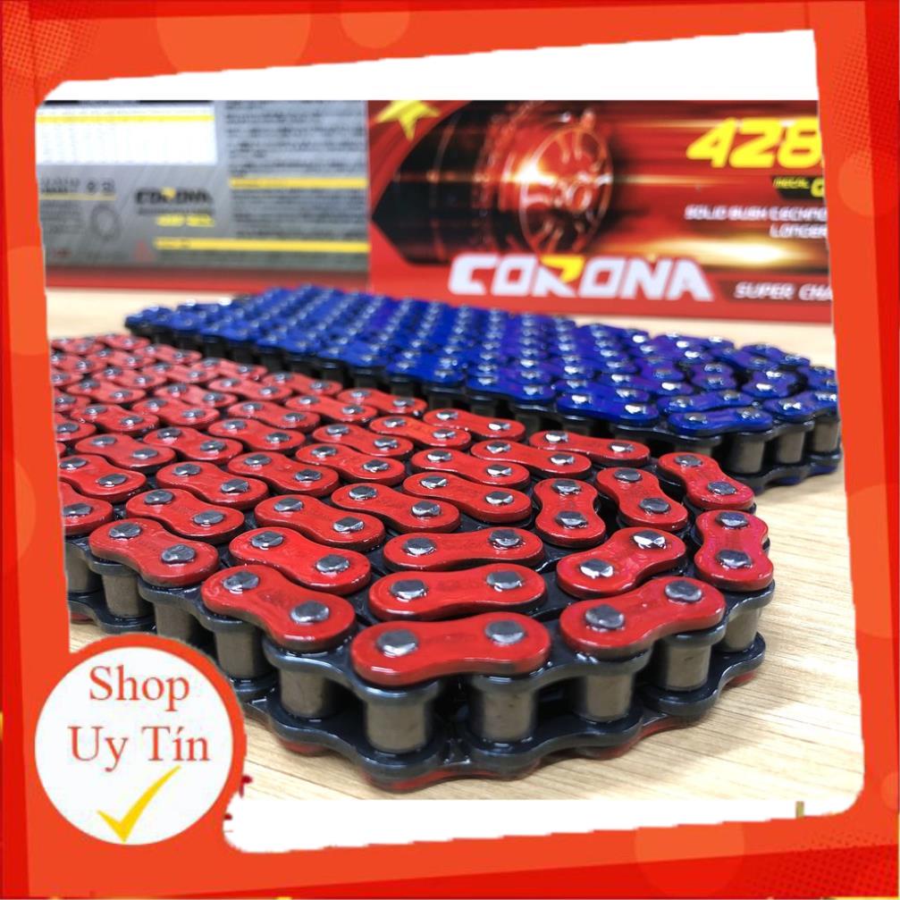 SÊN (XÍCH) COLOR X1R-CORONA 428 DÒNG CAO CẤP - KHÔNG PHỚT CAO SU 132 MẮT (428S-132L) CHO CÁC DÒNG XE
