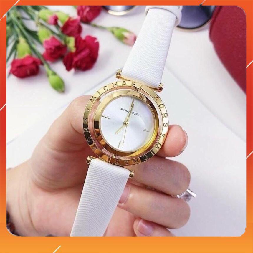 [Free Ship]  Đồng hồ nữ Michael kors MK46 dây da cao cấp, mặt xoay đẹp độc lạ