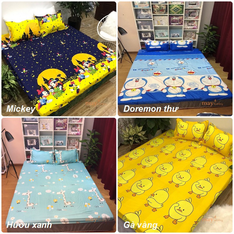 Bộ ga giường bọc nệm May Bedding ra trải giường May bedding m6 hoặc m8 kèm 2 vỏ áo gối poly cotton | BigBuy360 - bigbuy360.vn