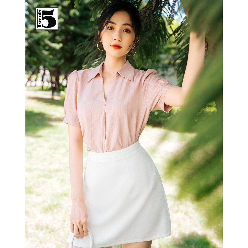 Áo sơ mi nữ công sở tay bồng cổ V Twentyfive SA10