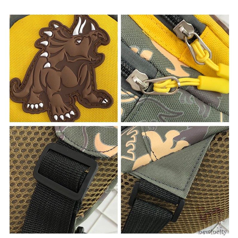 Túi Đeo Vai Màu Trơn Họa Tiết Khủng Long Dễ Thương Cho Bé