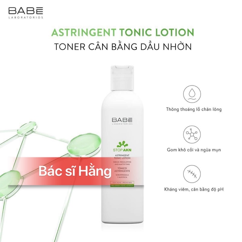 NƯỚC CÂN BẰNG TONER BABE CHO DA DẦU MỤN HỖ TRỢ GIẢM MỤN, GIẢM NHỜN