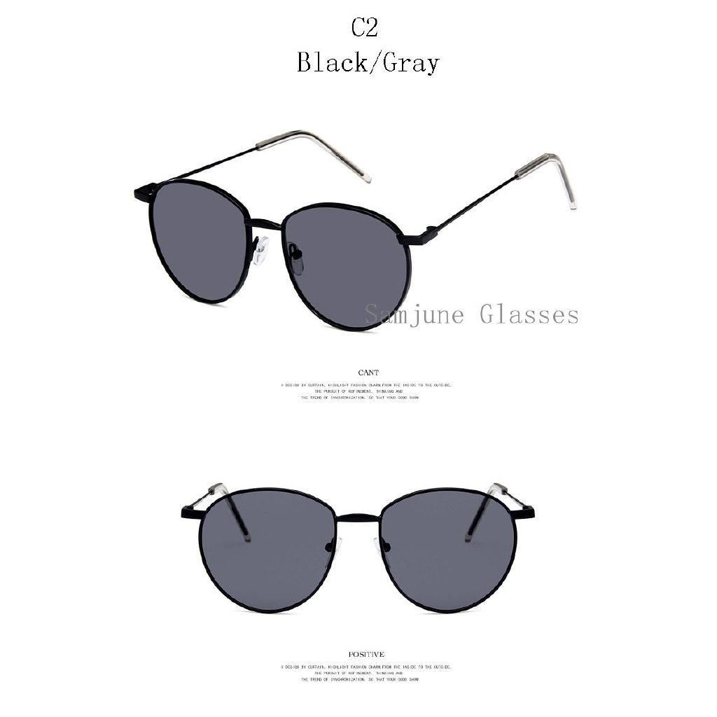 Kính mát gọng tròn kim loại phong cách cổ điển năng động dành cho cả nam và nữ Samjune