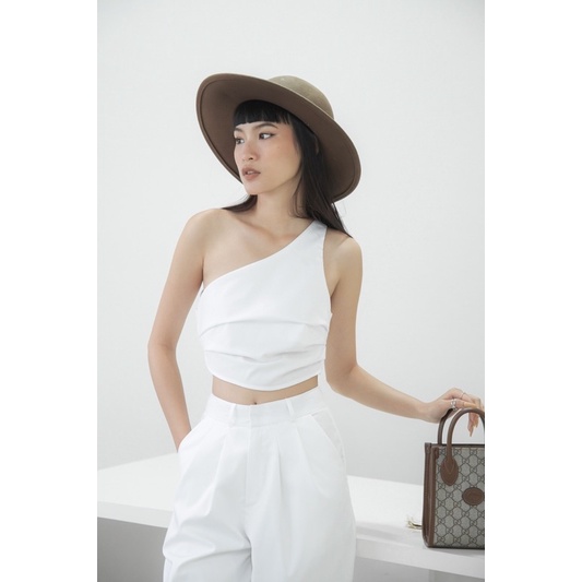 KATE CROPTOP LỆCH VAI COTTON
