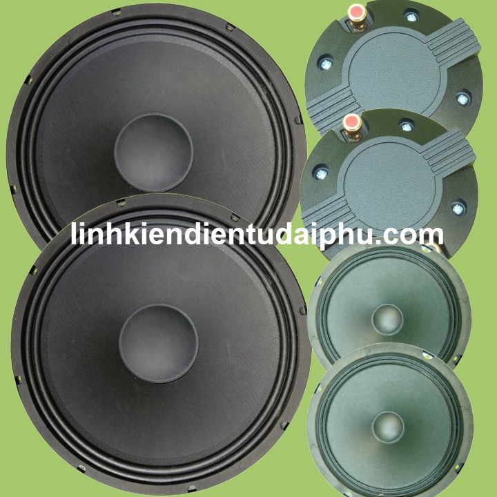 Combo loa 4 tấc đôi 2 bass 2 trung 2 treble cho mạch loa kéo TDA8954 300W - 420W