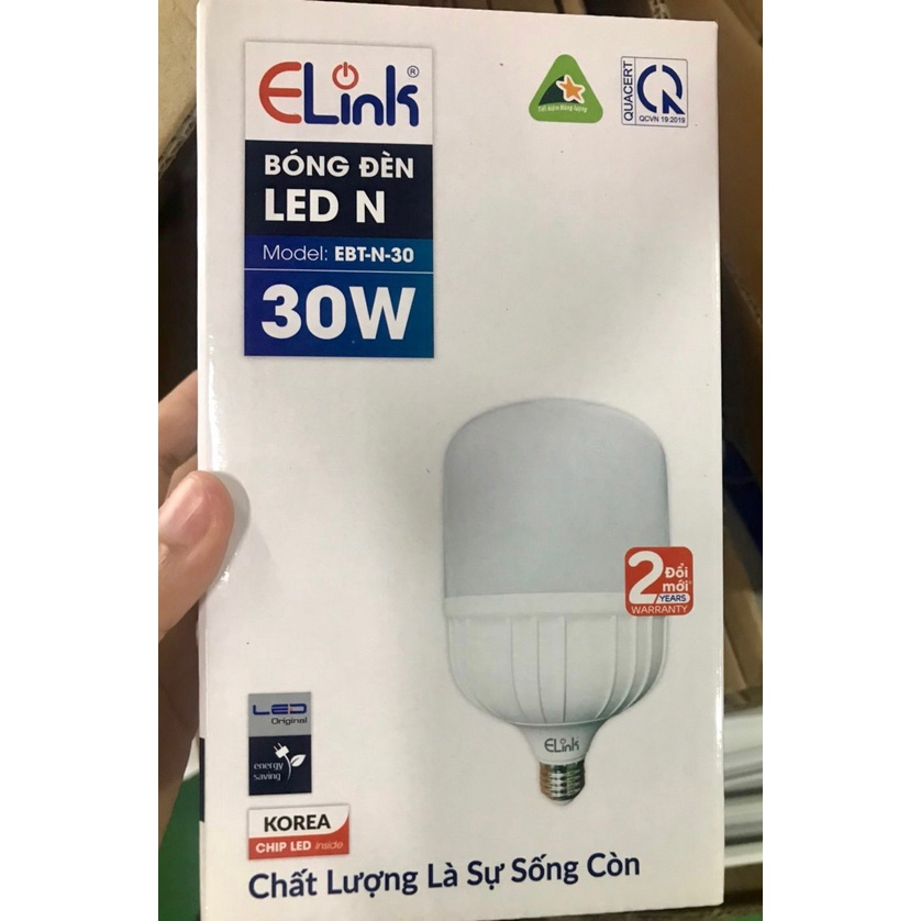 Bóng Đèn Led Trụ Nhựa ELink Công Suất 30W Thiết Kế Thẩm Mỹ Kết Hợp Ánh Sáng Trắng Sang Trọng, Hàng Chính Hãng