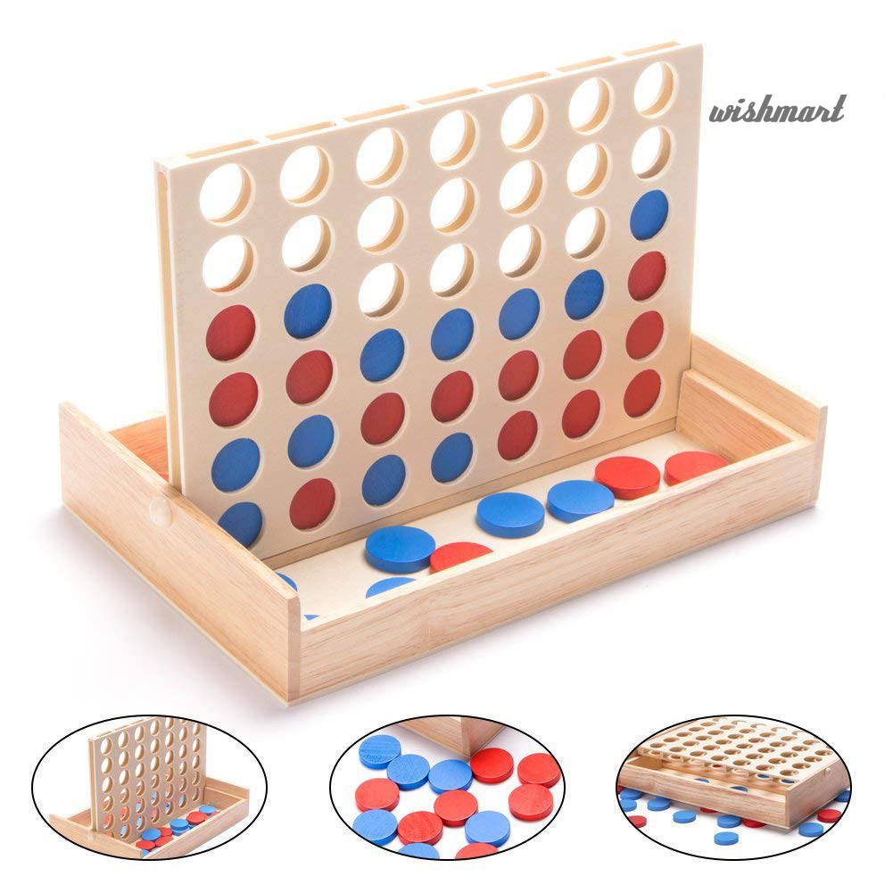 Bộ trò chơi board game bằng gỗ kết nối 4 điểm trên một hàng cho trẻ và người lớn