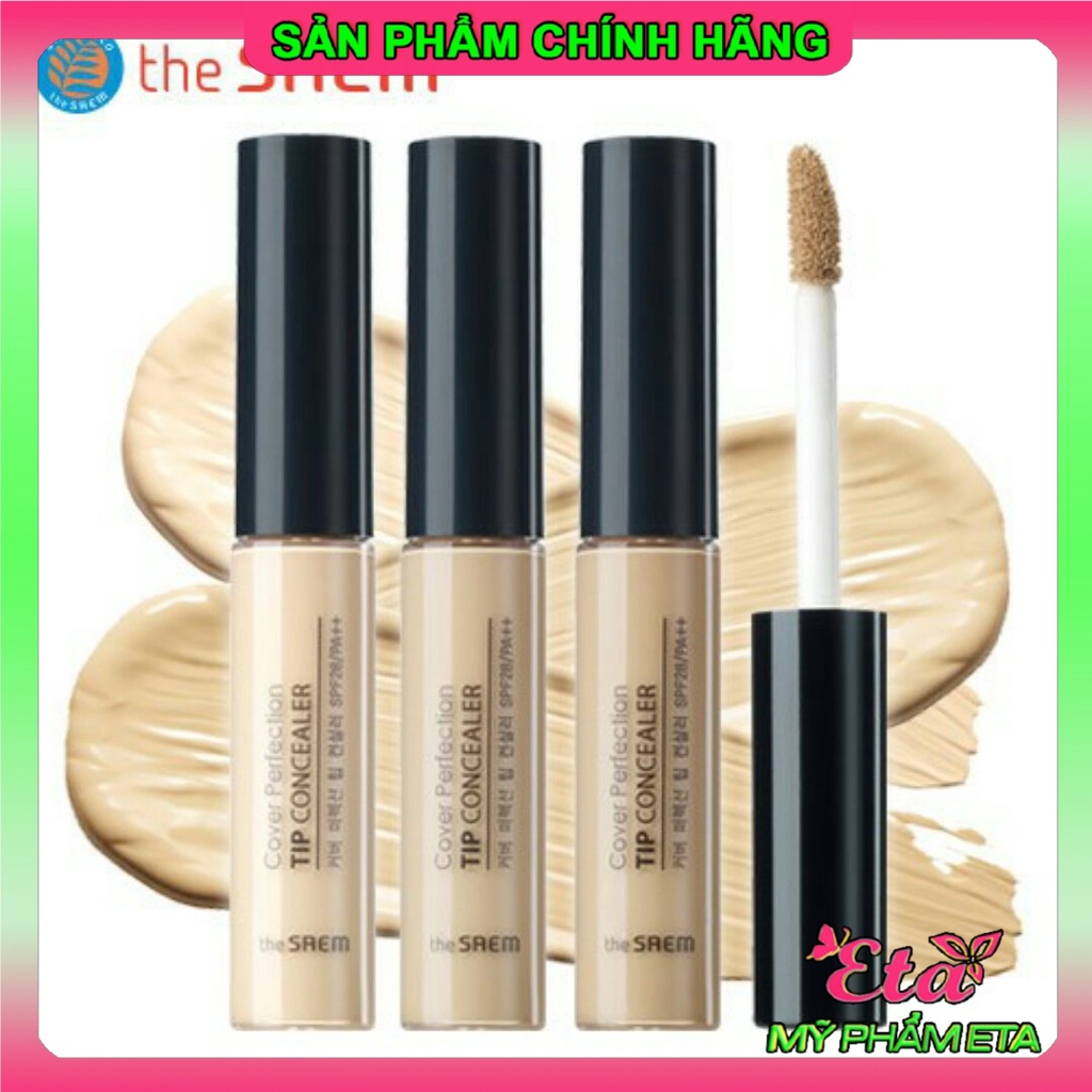 Kem che khuyết điểm The Saem Cover Perfection Tip Concealer Spf28 PA++ Ckđ độ che phủ cao lâu trôi