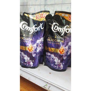 Combo 2 Túi Nước xả Comfort Hương Nước hoa Thiên nhiên BELLA( tím đen) 1.5L