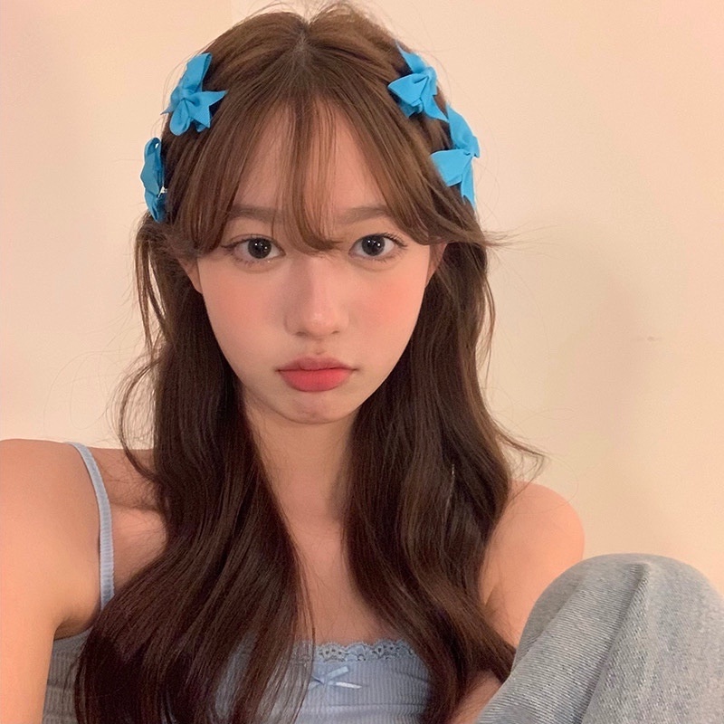 Dây buộc tóc nơ satin màu trơn đơn giản phong cách Hàn Quốc thời trang cho nữ