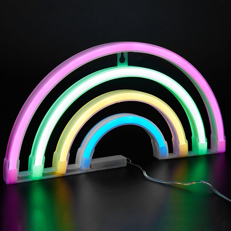 Mới Đèn Led Neon Hình Cầu Vồng Dễ Thương Dùng Trang Trí Tường