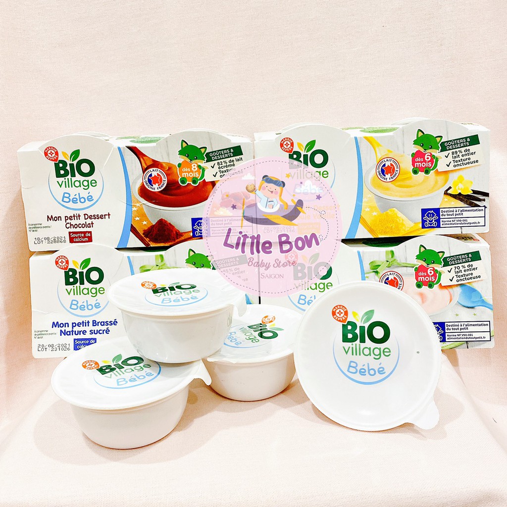 [Lẻ 1 hũ 100gr] Sữa chua / Váng sữa hữu cơ Bio Village BeBe 6M+ AIR 100gr_Date 12/2022 - 02/2023