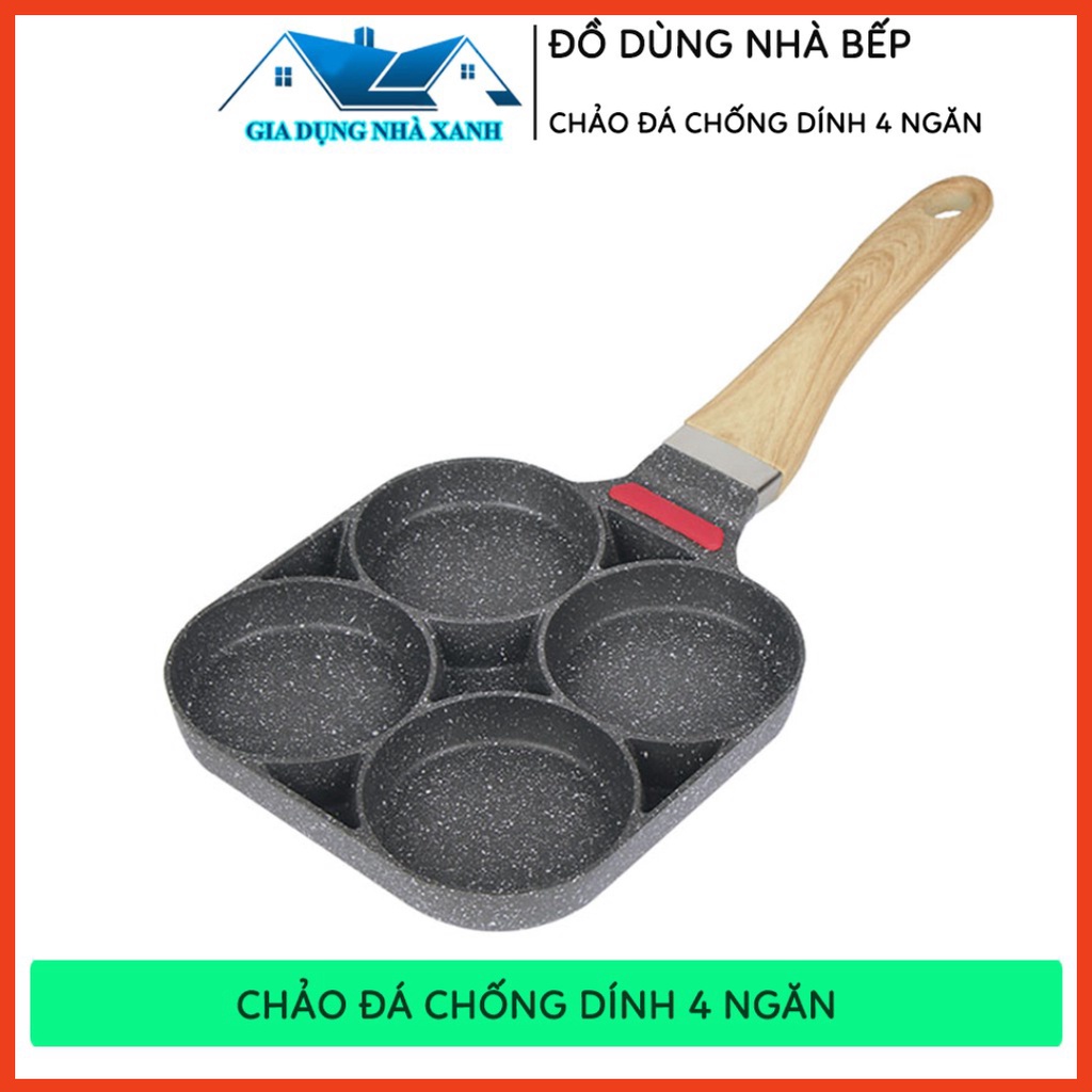 [ Hàng có sẵn ] Chảo Đá Chống Dính Chia 4 Ngăn Tiện Dụng, Chiên Chứng, Dán Bánh, Dùng Được Cho Bếp Từ