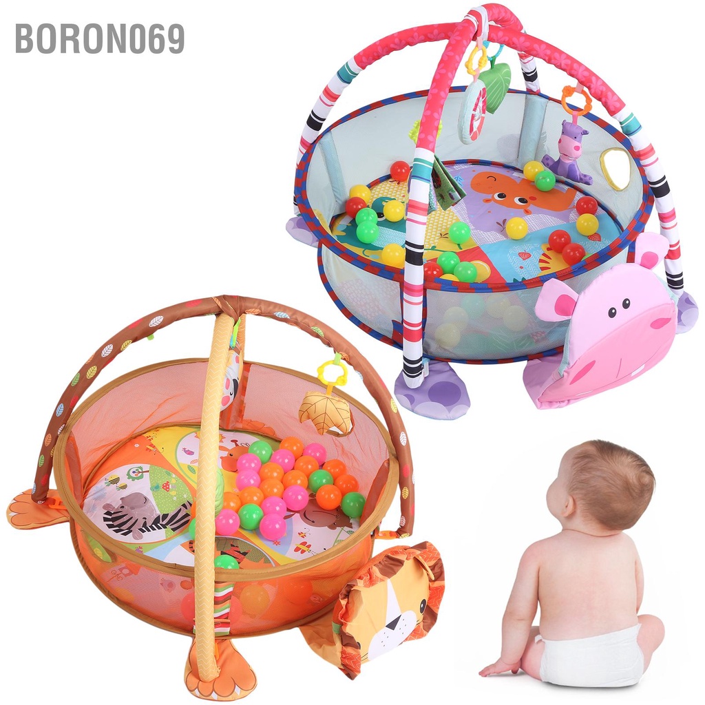 Boron069 3 ‑ Trong 1 Thảm tập thể dục cho bé Khung trẻ sơ sinh chơi với bóng Bộ đồ mặt dây chuyền