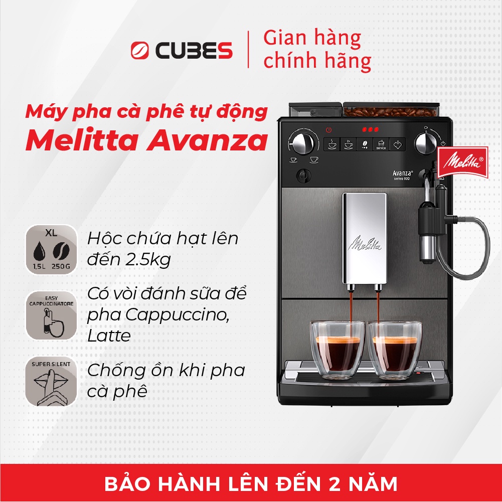 Máy pha cà phê tự động Melitta Avanza Titan - Nhập khẩu chính hãng 100% từ thương hiệu Melitta, Đức
