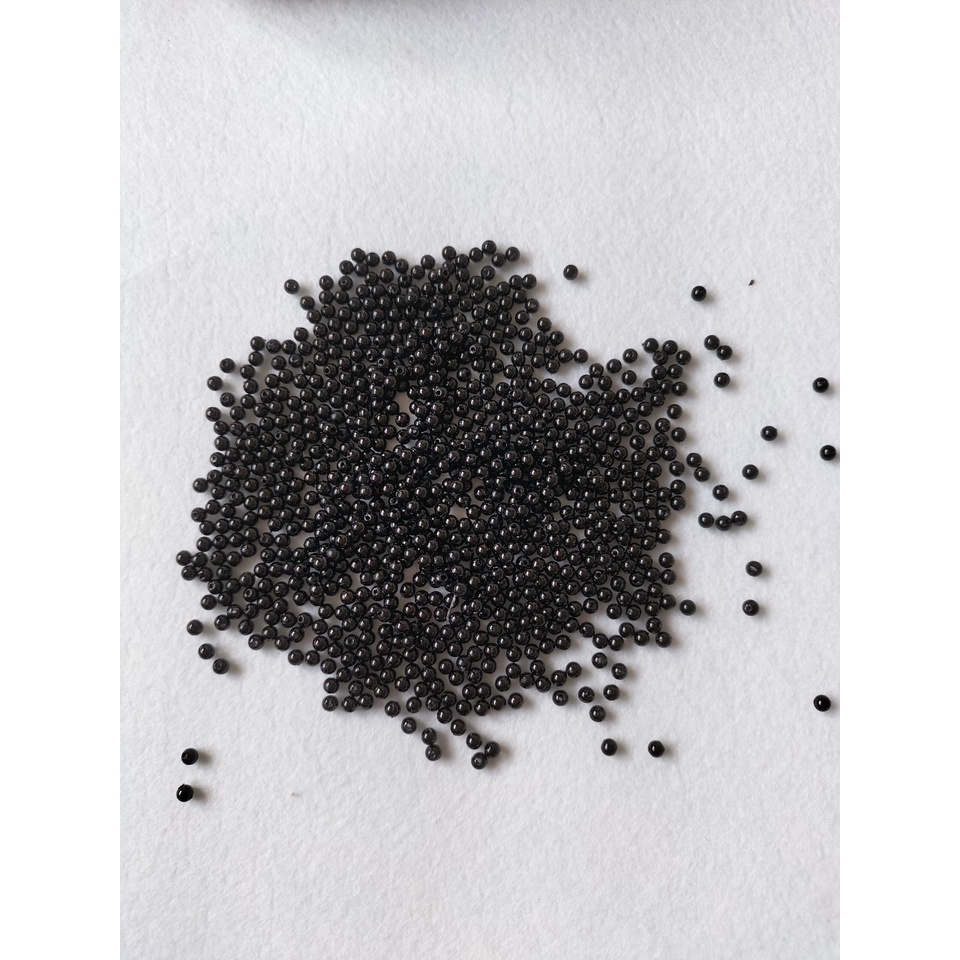 Hạt cườm 10 cặp nhựa màu đen kích thước 4 mm, 8mm
