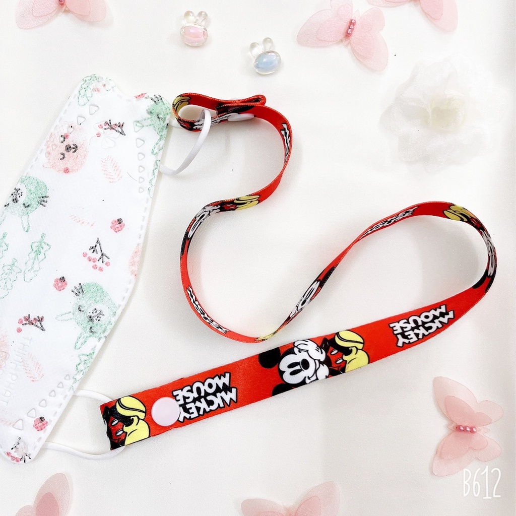 Dây đeo khẩu trang vải dệt siêu mềm mại in hình siêu cute tiện dụng cho bé gái và bé trai