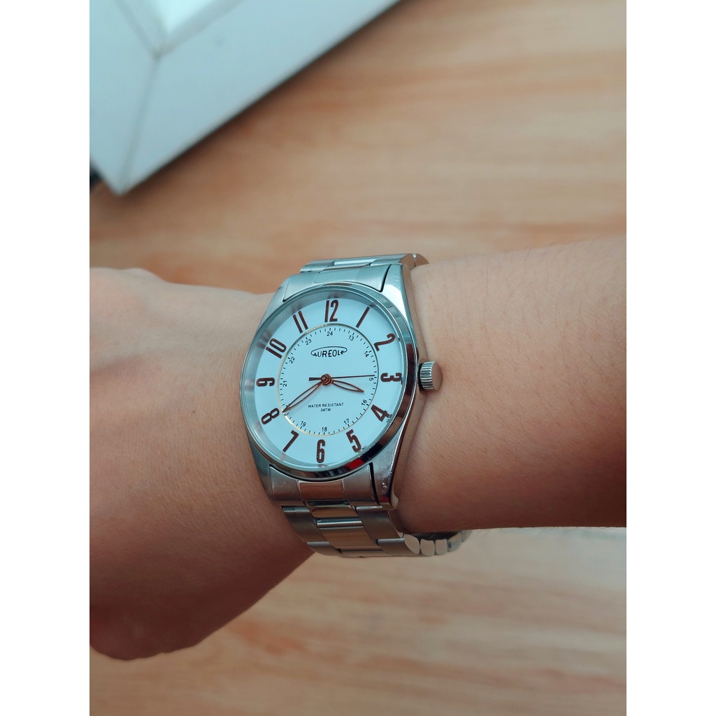 Đồng hồ nam Aureole chạy pin hàng Si
