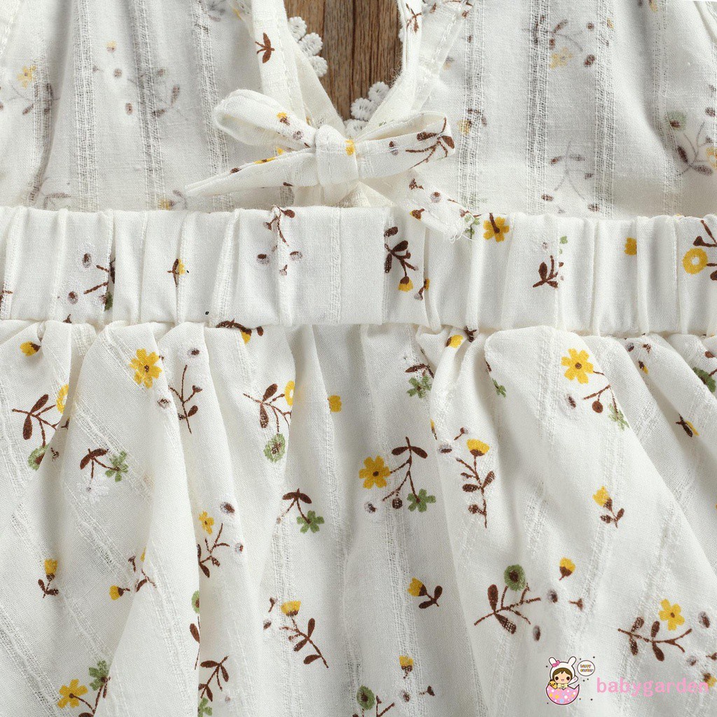 Bộ Áo Liền Quần Hai Dây Cổ Chữ V Hở Lưng In Hoa 3 Màu Tùy Chọn Thời Trang Mùa Hè Cho Bé Gái 0-24 Tháng Tuổi