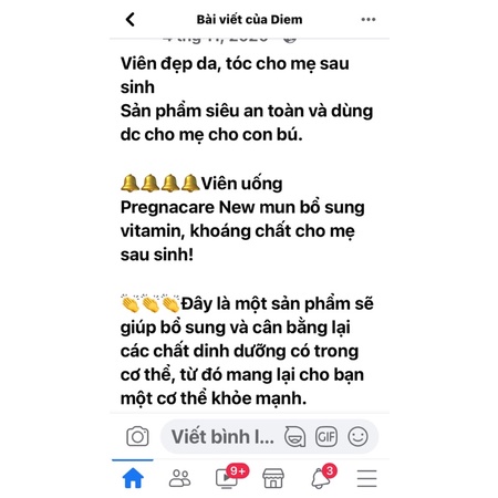 Viên Pregnacare New Mum đẹp Da và Tóc cho mẹ sau sinh 56v