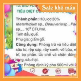 CHẾ PHẨM TRỪ SÂU SINH HỌC BIO PLUS HLC CHUYÊN DIỆT CÁC LOẠI SÂU VẼ BÙA, NHỆN ĐỎ, TRĨ, RẦY, RỆP,... CHO CÂY TRỒNG - 500ML