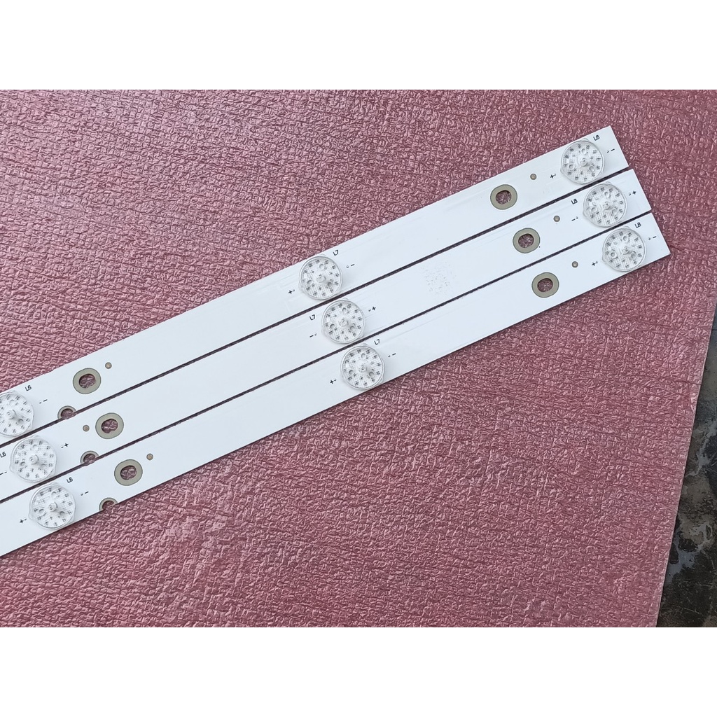 THANH LED TIVI ASANZO 43EK7 43DU1000 43DU3000 43FH960 JS-D-JP4310-A81EC MỚI 100%, BỘ 3 THANH, MỖI THANH 8 BÓNG 6V