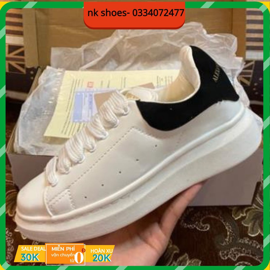 Giày MCQ⚡️𝐒𝐢ê𝐮 𝐑ẻ⚡️ Gót Nhung, Dây Bản To, Độn Đế Cao Cấp (Ảnh Shop Chụp)