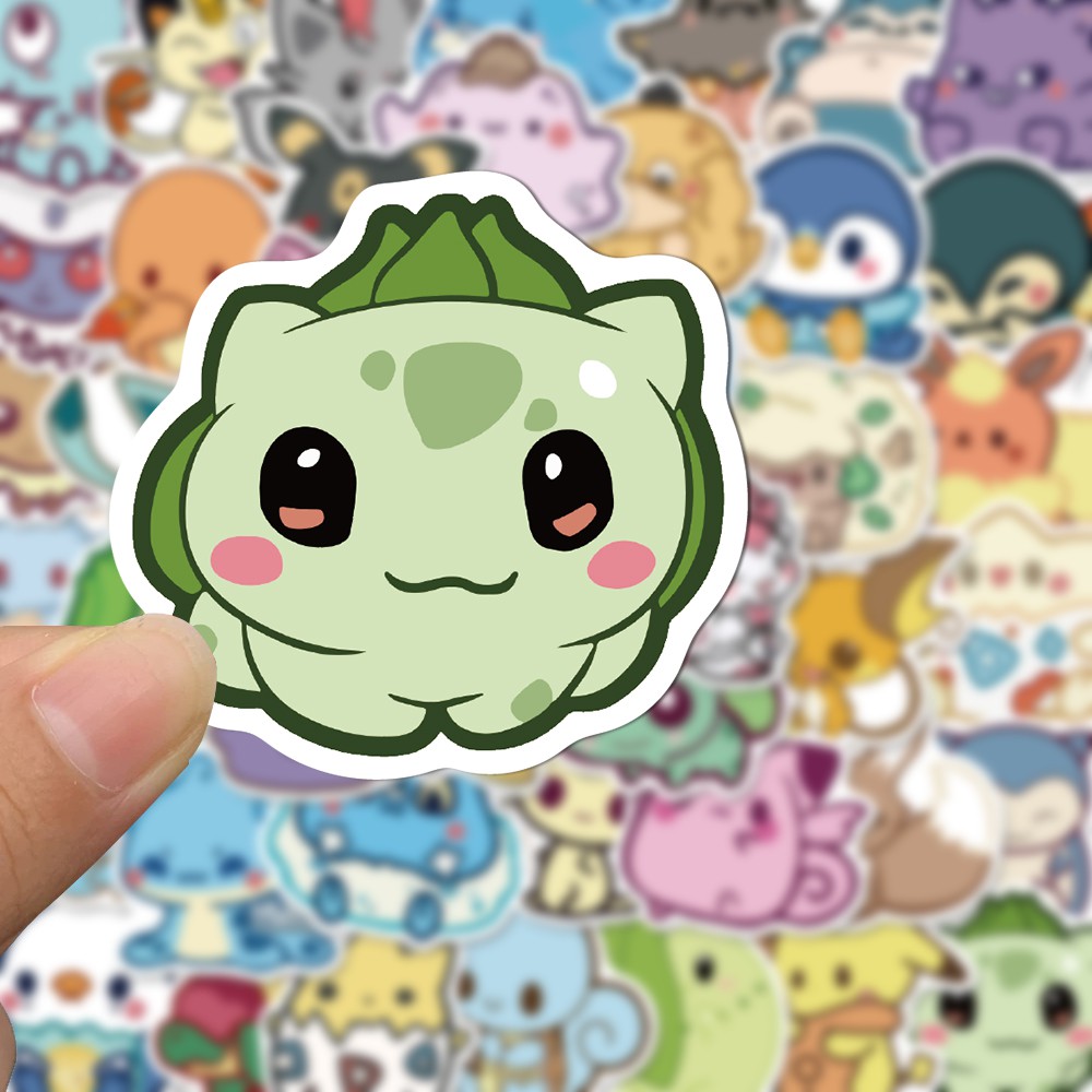 Set 50 Sticker Hình Pokemon Dễ Thương Dán Trang Trí laptop/laptop Chống Thấm Nước