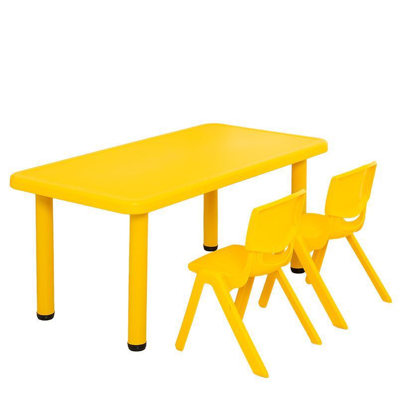 GhếBộ bàn ghế mẫu giáo trung tâm dục mầm non trọn gồm ăn, học và viết chữ nhật bằng nhựa của trẻ em