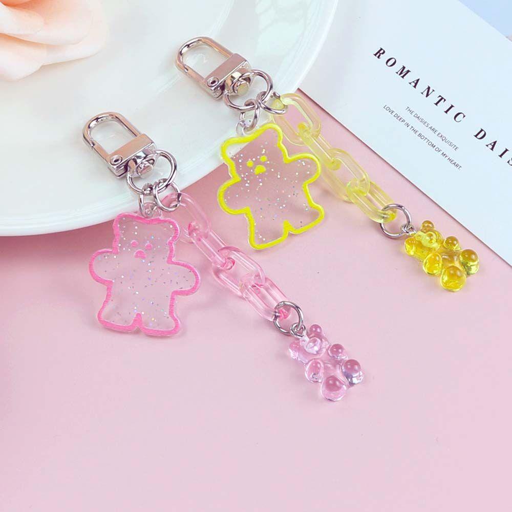 PATRICIA Móc Khóa Thiết Kế Đáng Yêu ​ Phụ Kiện Trang Sức Hình Gấu Hoạt Hình Bằng Acrylic Sáng Tạo
