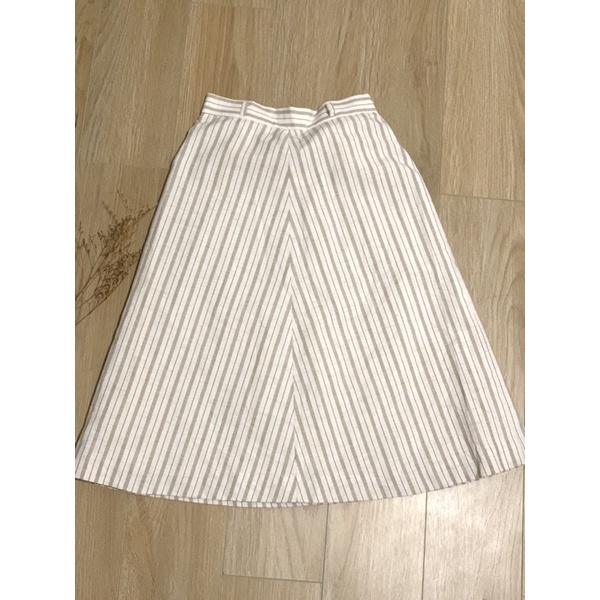 Rosy.Vintage| Chân váy Nhật chữ A xô sọc nâu