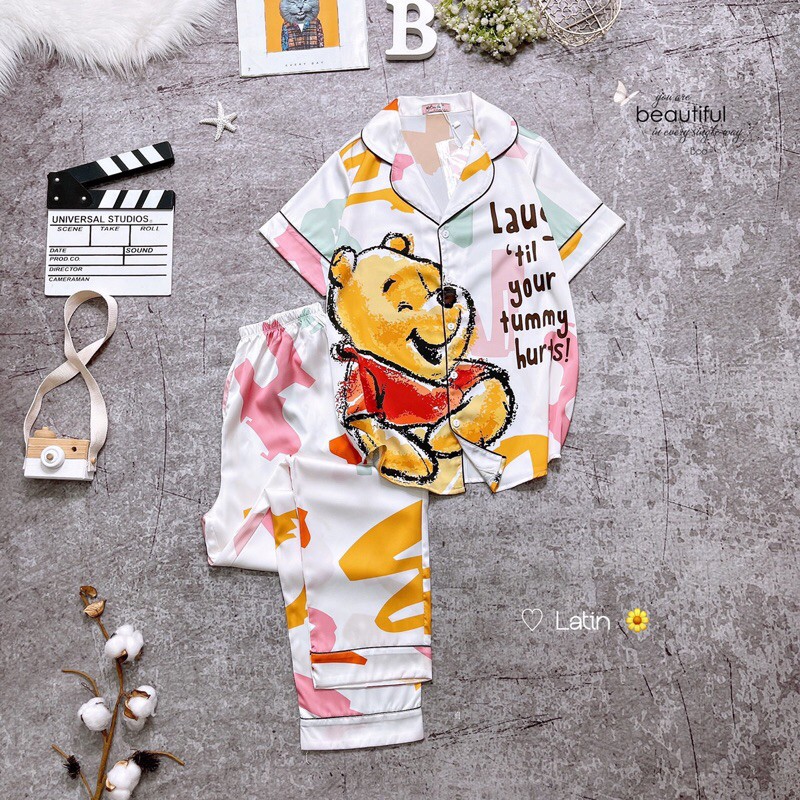 Pijama Lụa Latin Gấu Pooh