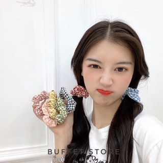 𝑩𝑼𝑭𝑭𝑬𝑻 𝑺𝑻𝑶𝑹𝑬 - Buộc Tóc Scrunchies Caro Vải 🌵