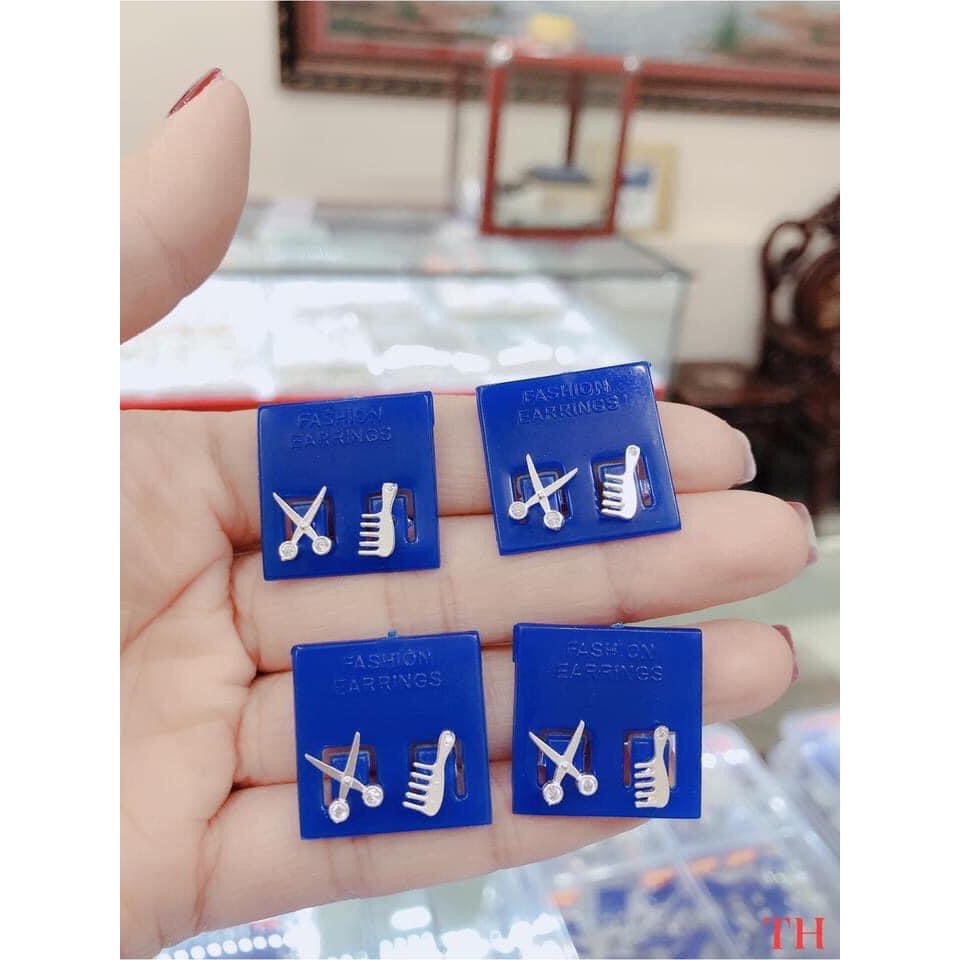 Bông tai kéoo lược xinh xắn - LINH'S MIU SILVER - Bông tai nữ bạc ta