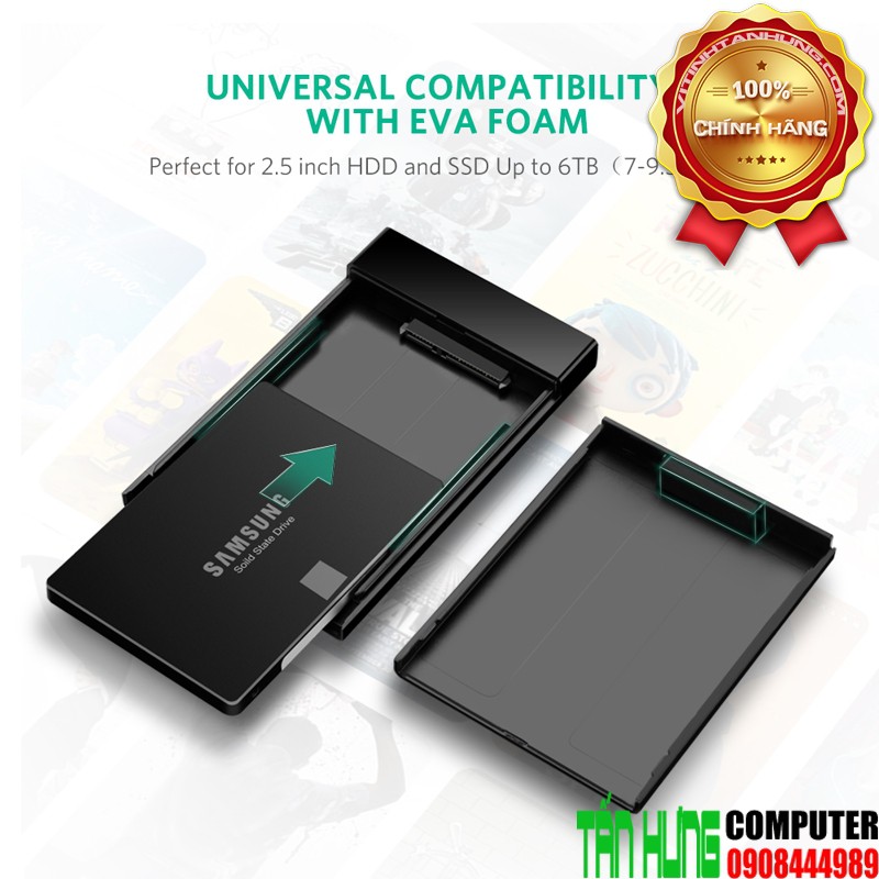 BOX 2.5" SATA HDD USB 3.0 UGREEN 30848 US221 Cao Cấp màu đen | BigBuy360 - bigbuy360.vn