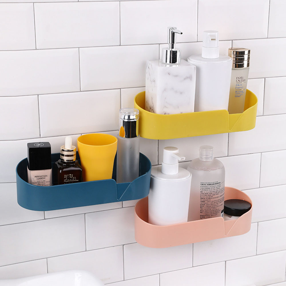 Plastic Hollow Storage Rack Home Bathroom Toilet Wall Organizer Storage Shelf Rack Basket