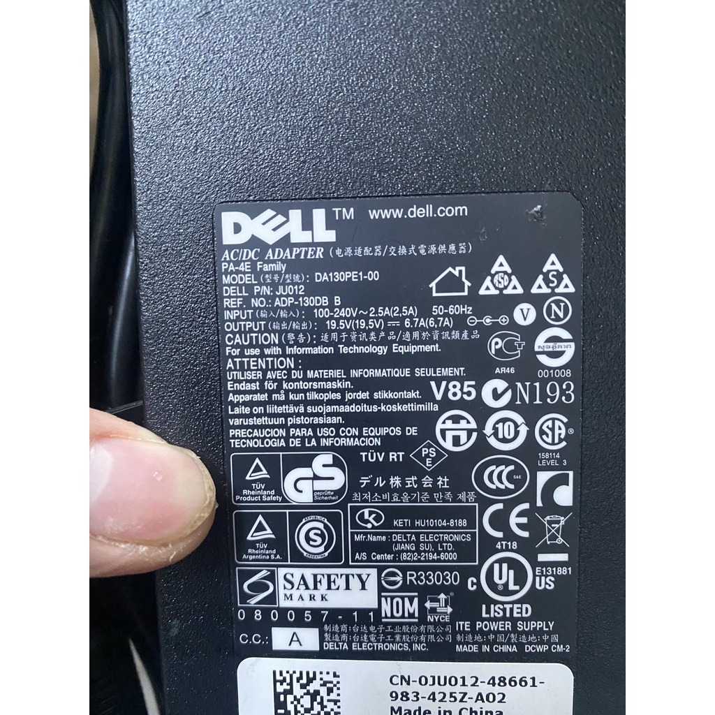 Sạc laptop Dell Model DA130PE1-00 19.5V-6.7A bản gốc tháo máy Dell