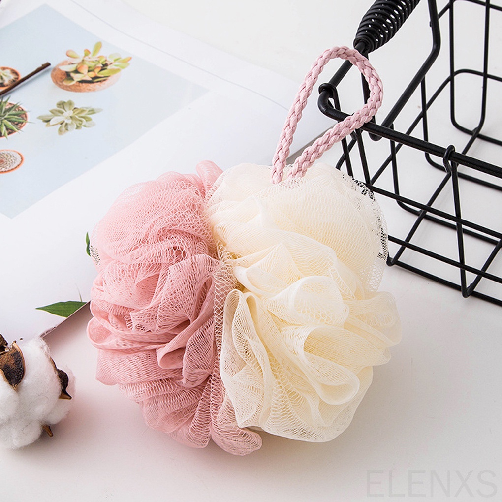 Bông tắm lưới hai màu hình hoa làm sạch cơ thể 11cm
