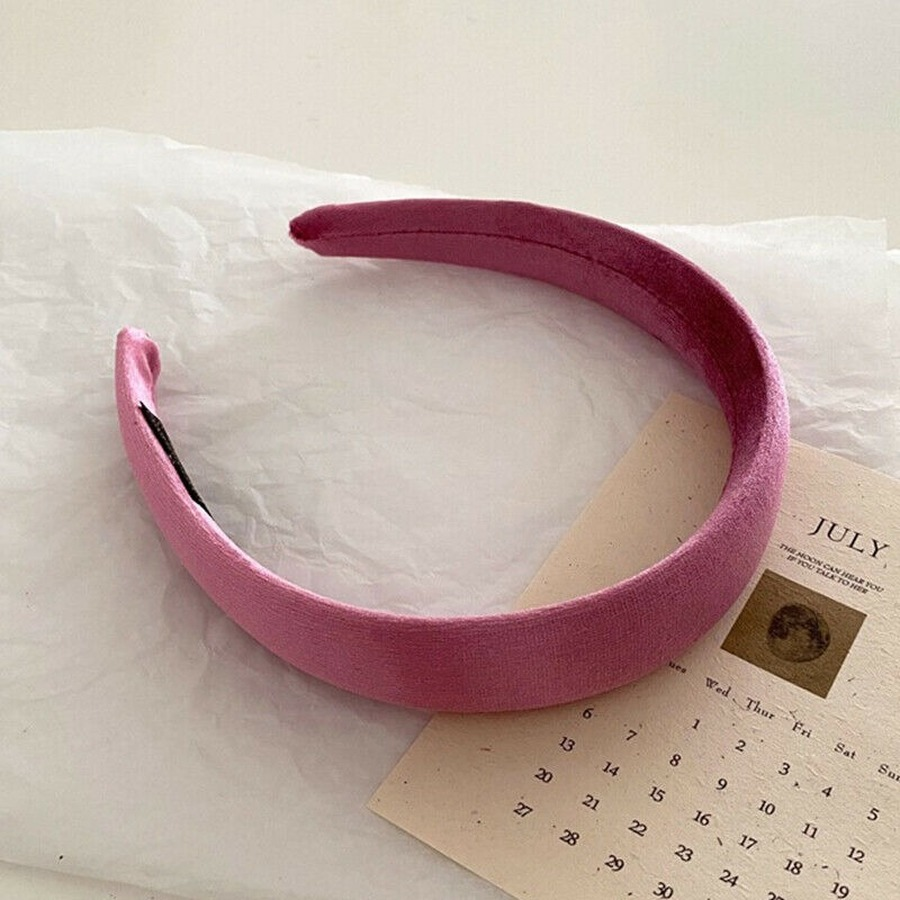 Cài tóc bằng nhung màu trơn kiểu dáng xinh xắn phong cách vintage dành cho nữ