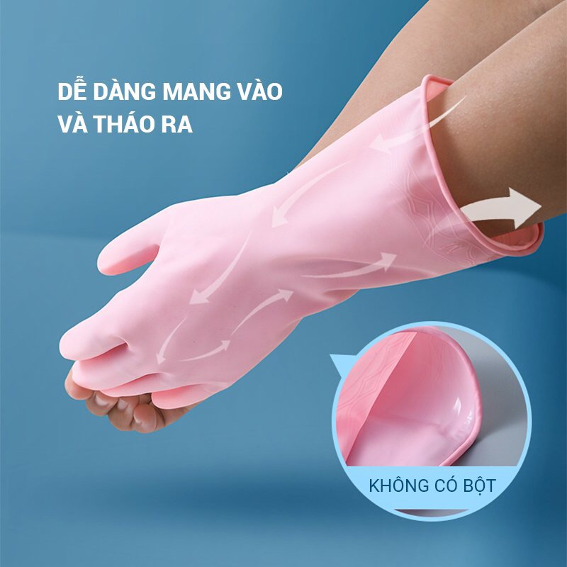 Găng tay rửa bát Seiwa Nhật Bản, bao tay rửa chén, găng tay cao su đa năng rửa chén bát giặt quần áo