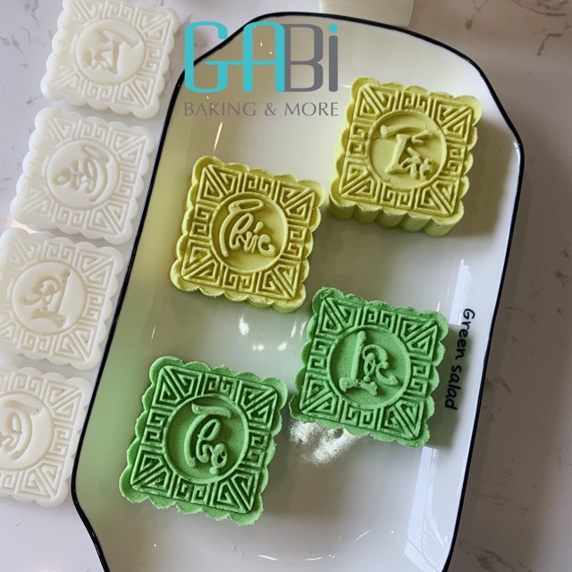 Khuôn nhấn trung thu lò xo 125g 4 mặt vuông Phúc lộc thọ tài