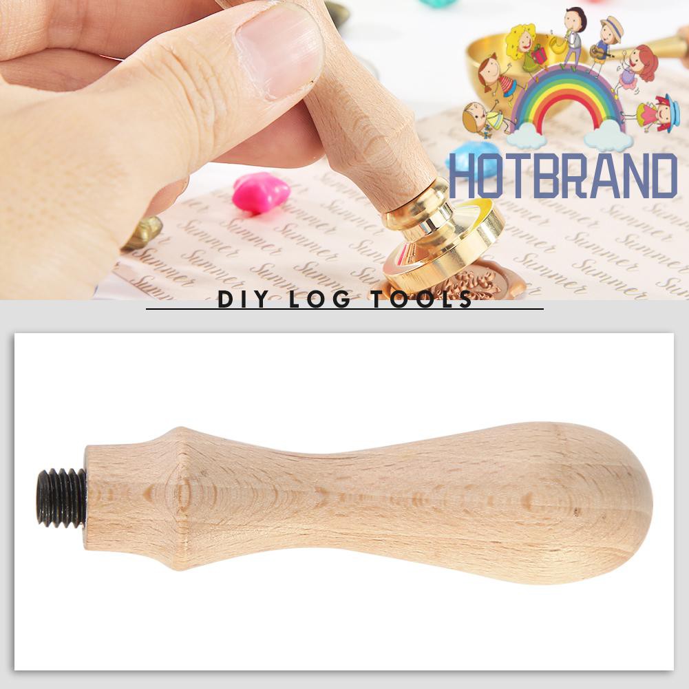 Tay cầm con dấu gỗ phong cách retro độc đáo