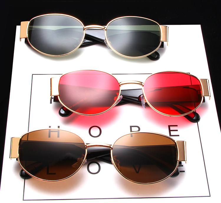 Kính mát gọng oval nhỏ phong cách hip hop hợp thời trang