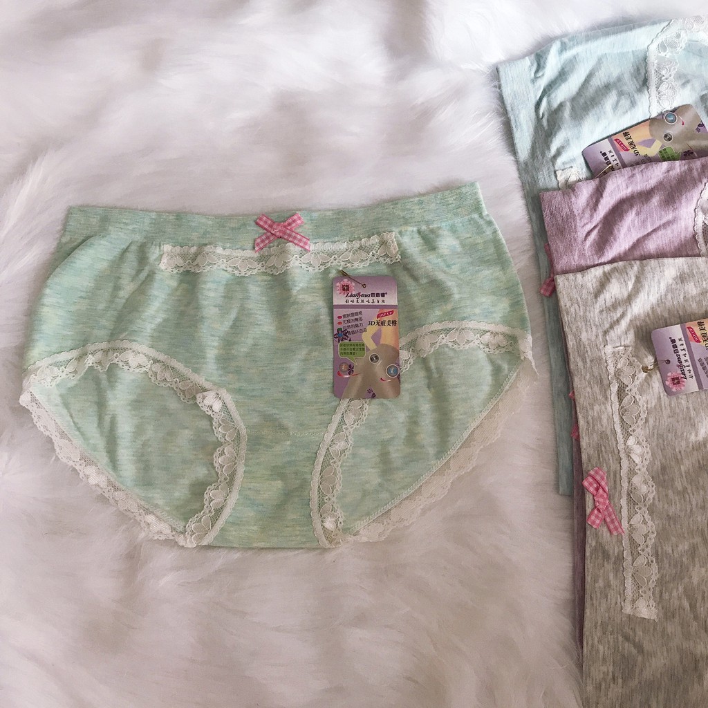 Quần Lót Cotton Thun Dệt Pha Ren Co Giãn 4 Chiều - Quần Chip Cotton Không Ra Phai Màu Khi Giặc Kháng Khuẩn Chống Ung Thư | BigBuy360 - bigbuy360.vn