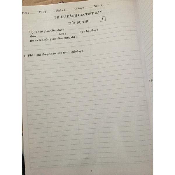 Sổ Dự Giờ Cấp 2,3