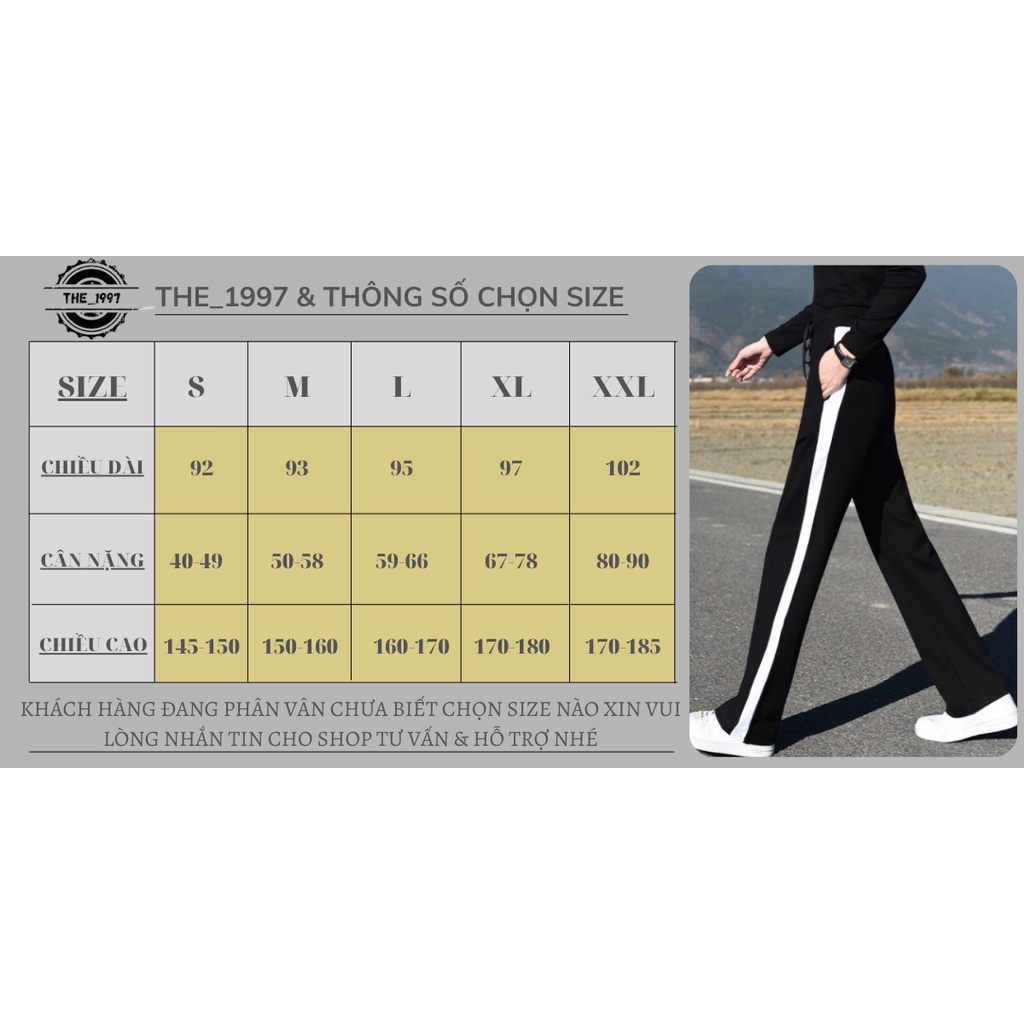 Quần thể thao nam nữ 1 sọc trắng,quần ống rộng chất vải umi dày dặn unisex trẻ trung năng động