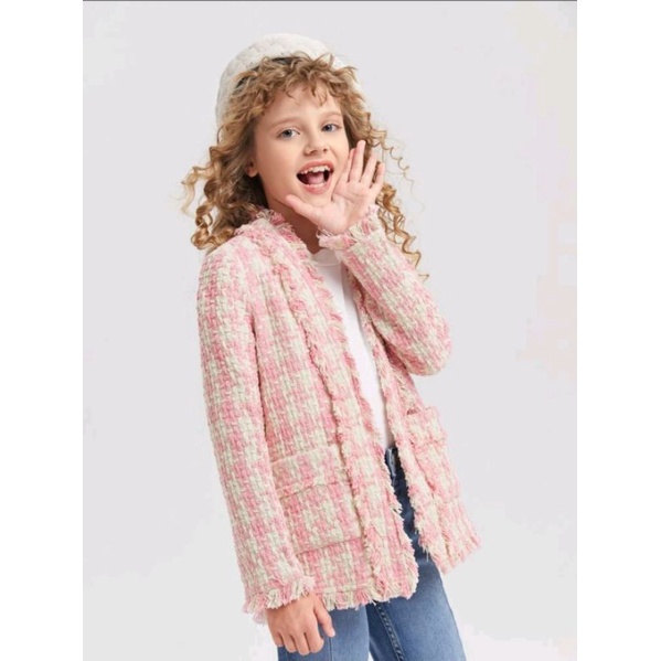 Áo khoác dạ tweed hãng Shein size 11/12y