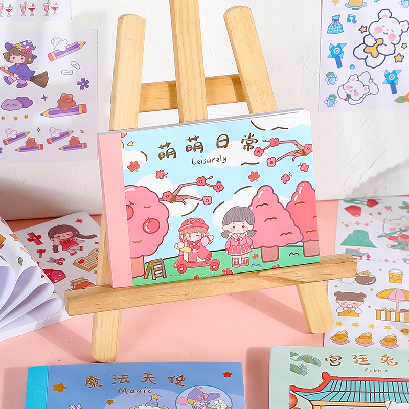 Bộ 50 Tờ Sticker Họa Tiết Hoạt Hình Dễ Thương Trang Trí Nhật Ký
